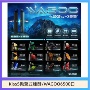 WAGOO哇酷Kiss5 6500口拋棄式 | 自由混搭雙口味 | 雙芯組合