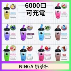 NINGA奶茶杯可充电一次性電子煙6000口
